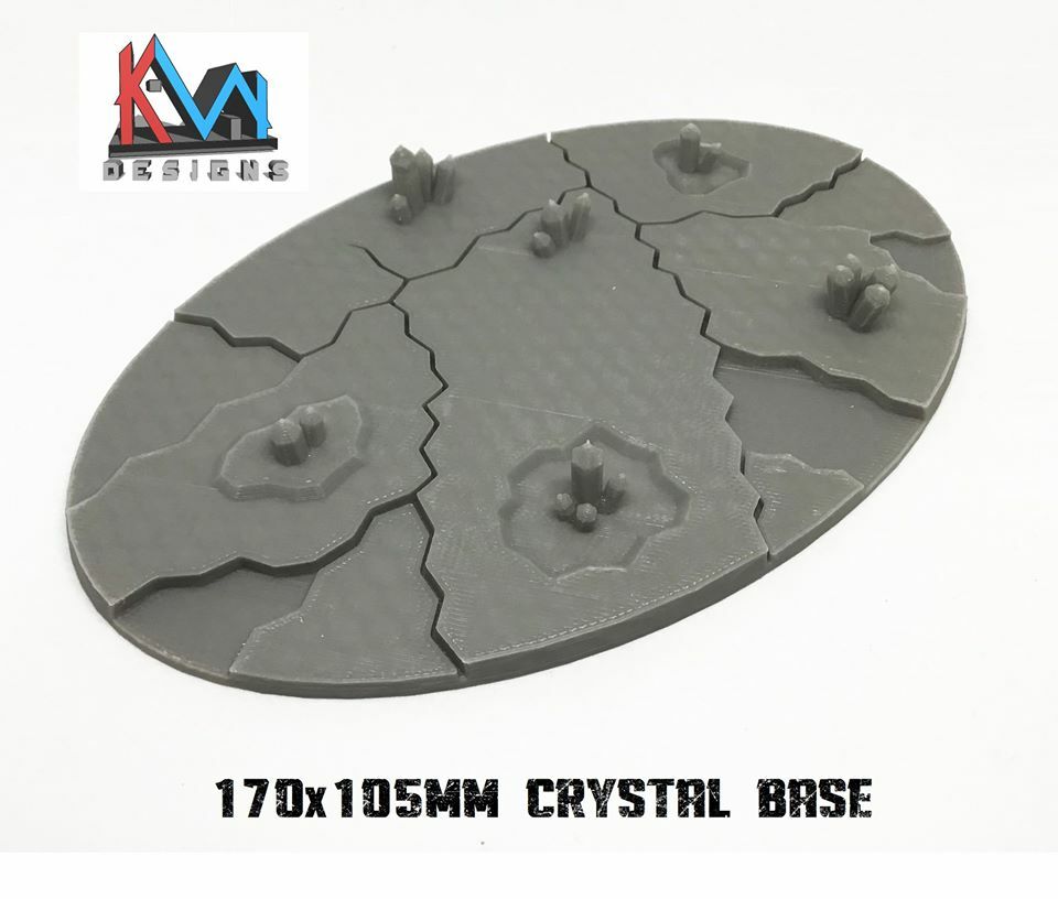 3D Printed - 170x105mm Scenic Crystal Cluster Oval Base