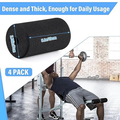 4 Pack Foam Foot Pads Rollers Replacement for Weight Bench Exercise Machines