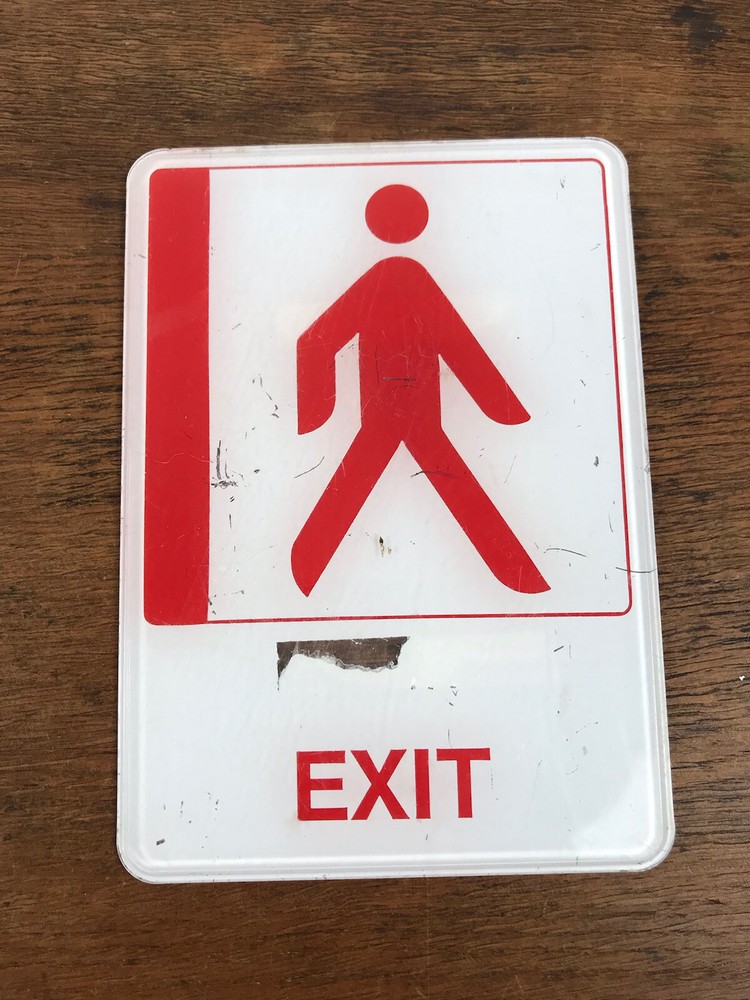 Small Plastic Exit Sign Walking Man 5" X 7" (HD30)