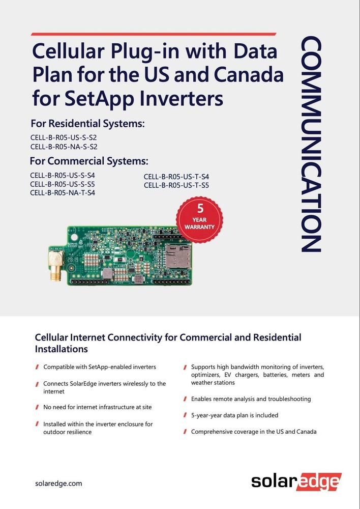 SolarEdge Cell Kit, 5-Year Data (For Commercial Systems)