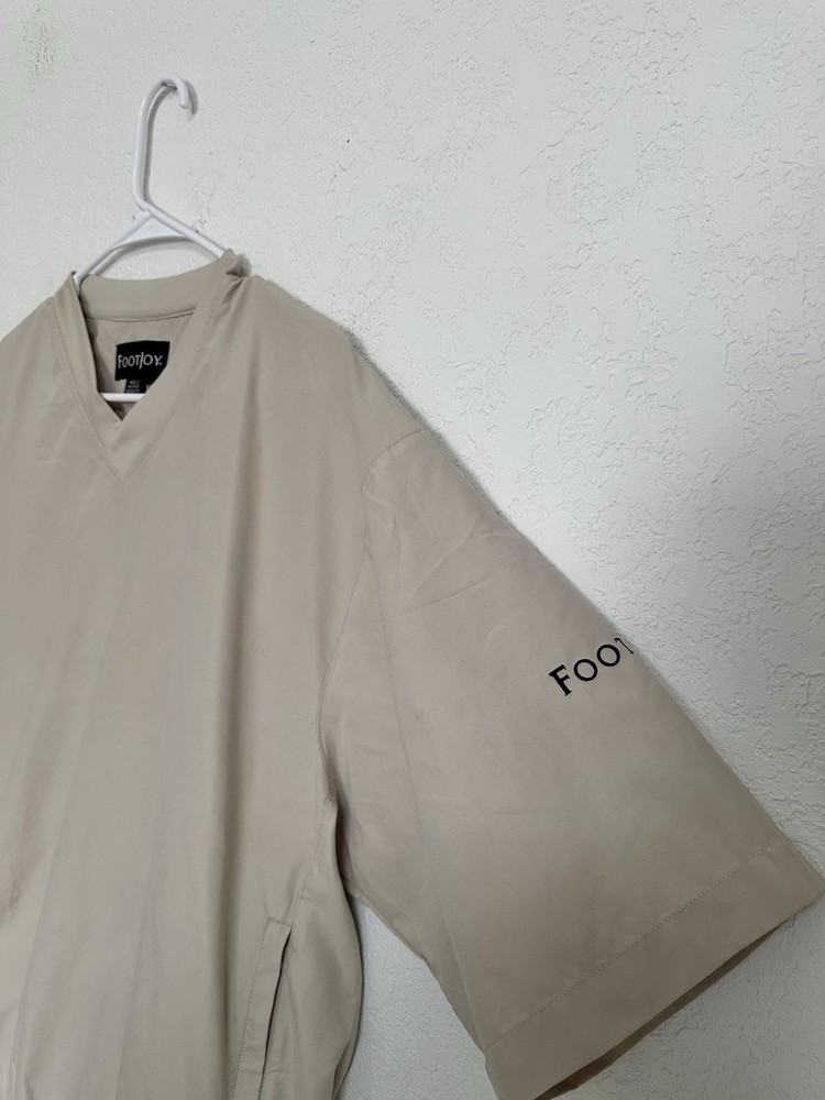 FootJoy V Neck Windbreaker Golf Shirt Jacket Men Sz Medium Pullover Short Sleeve