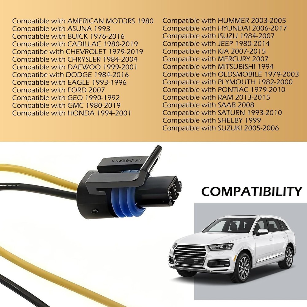 2 PCS PT2386 Multi-Purpose Pigtail Connector for Coolant Temperature Sensor and