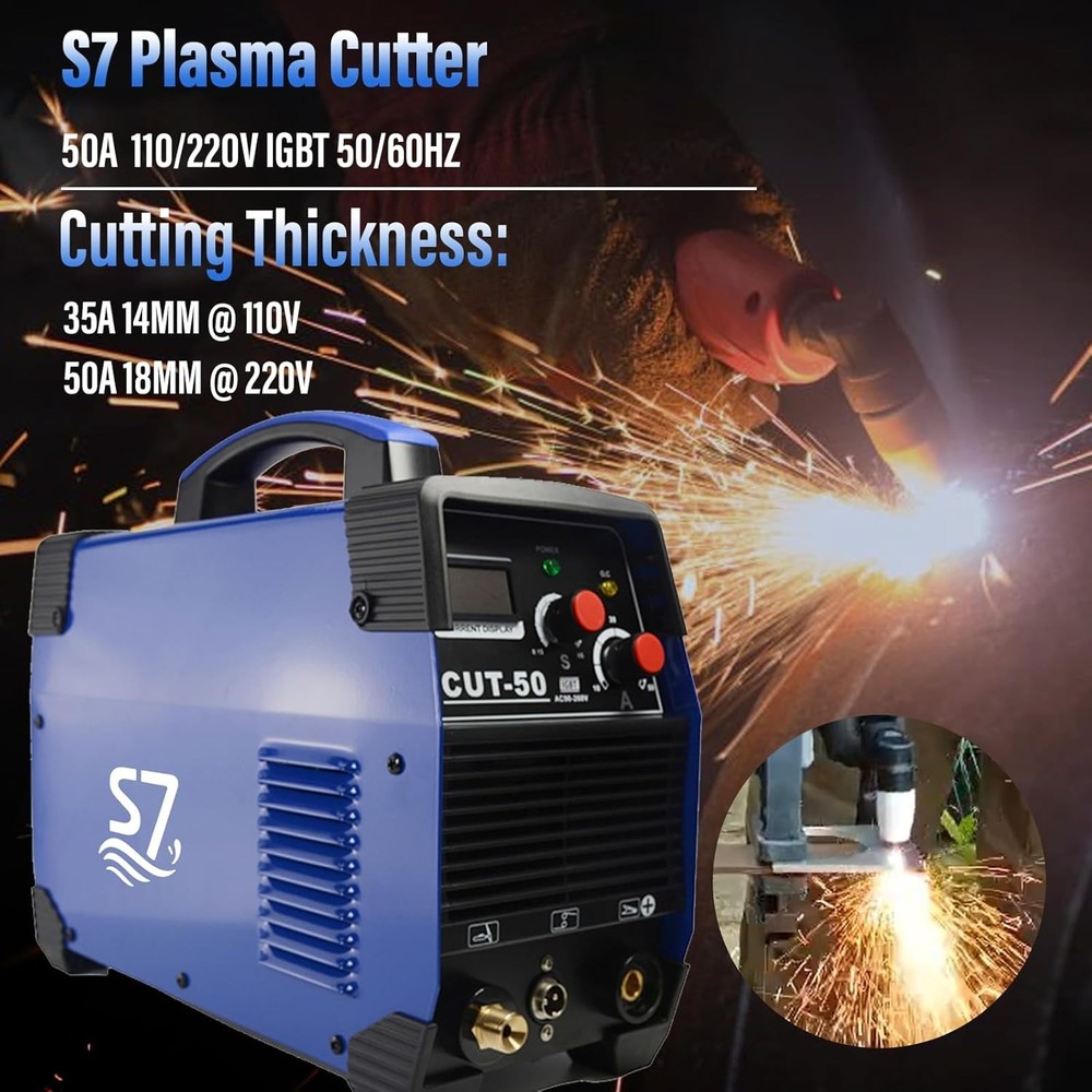 Upgraded 55A Plasma Cutter with Air Compressor Compatibility=