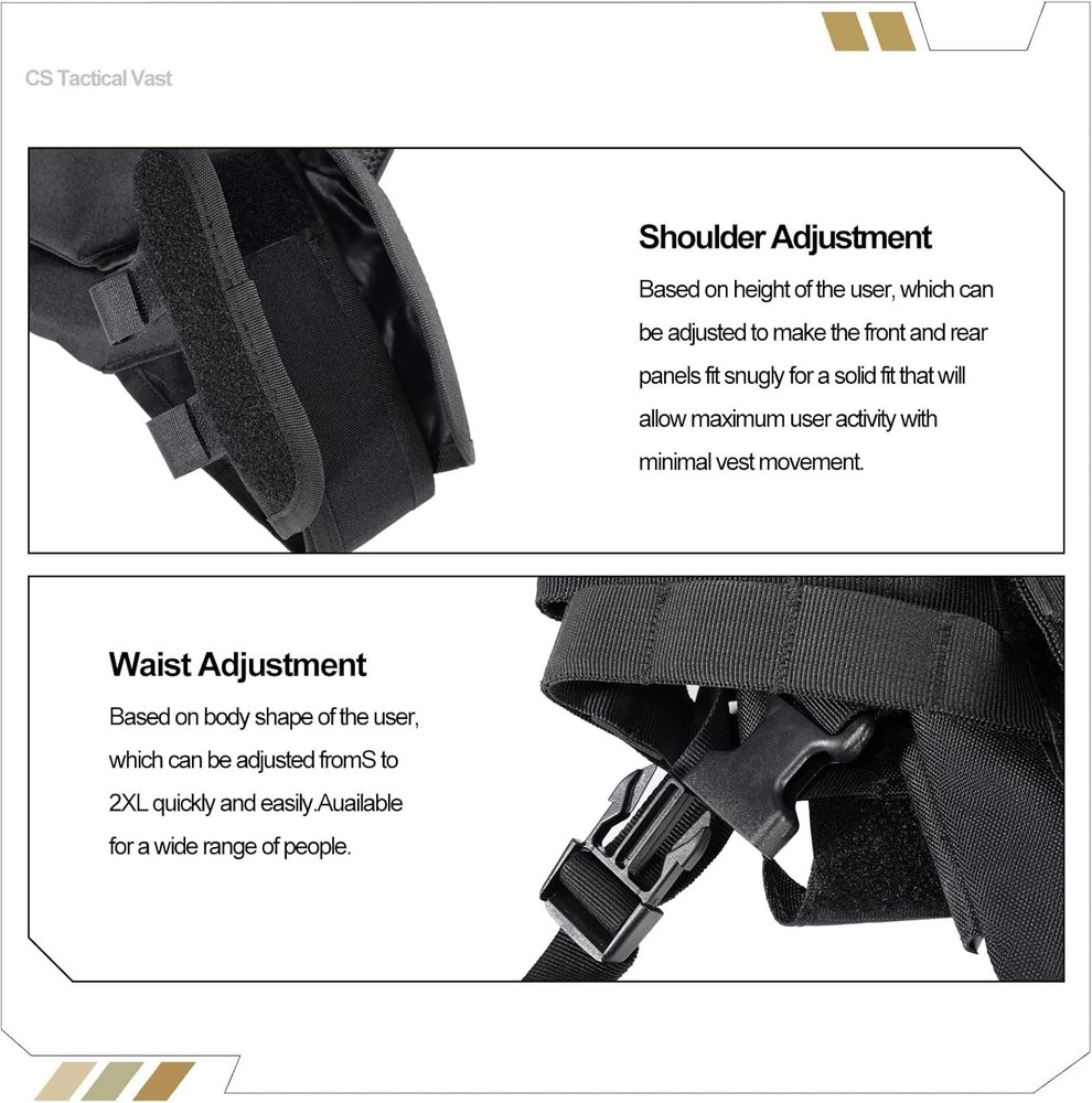 Tactical Outdoors Vest,Fully Adjustable Breathable,Lightweight Modular Paintb...