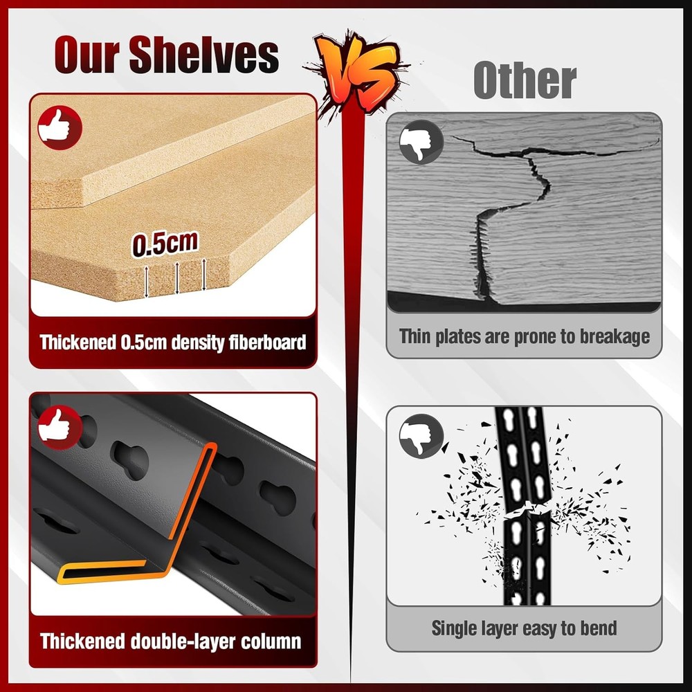 Storage Shelving Rack 5-Tier Adjustable 2000 lbs Load