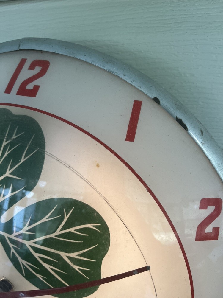 VINTAGE 1940 Double Bubble BRAND Lighted Clock CLOVER DAIRY ADVERTISEMENT