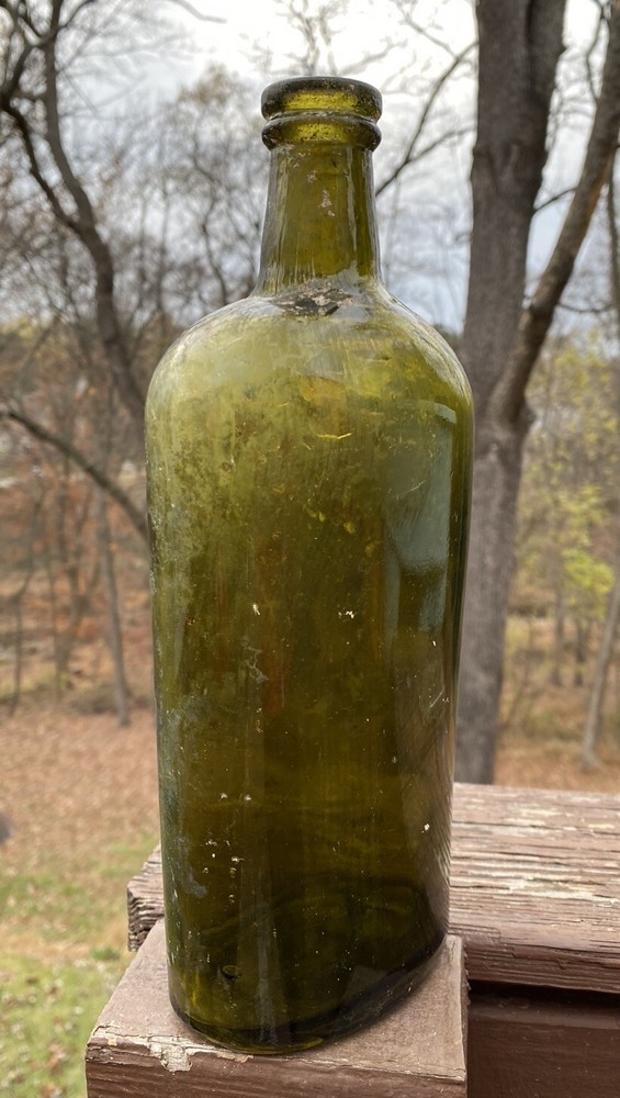 Large Green Scotch Whiskey Flask