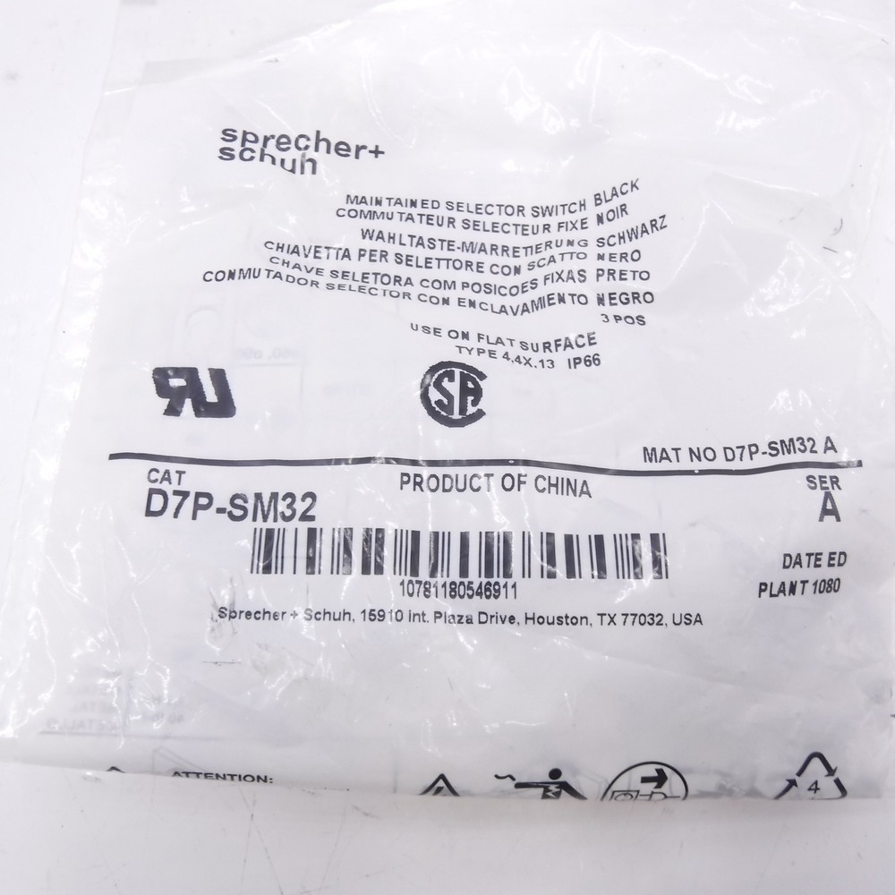 2 Pack Sprecher Schuh D7P-SM32 Selector Switch D7 22mm 3 Position