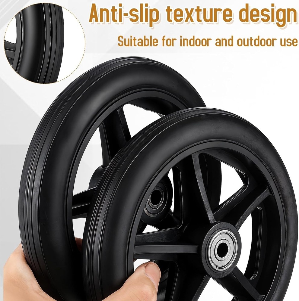 4 Pack 6" Solid Wheelchair Walker Rollator Front Wheels w/ Axles