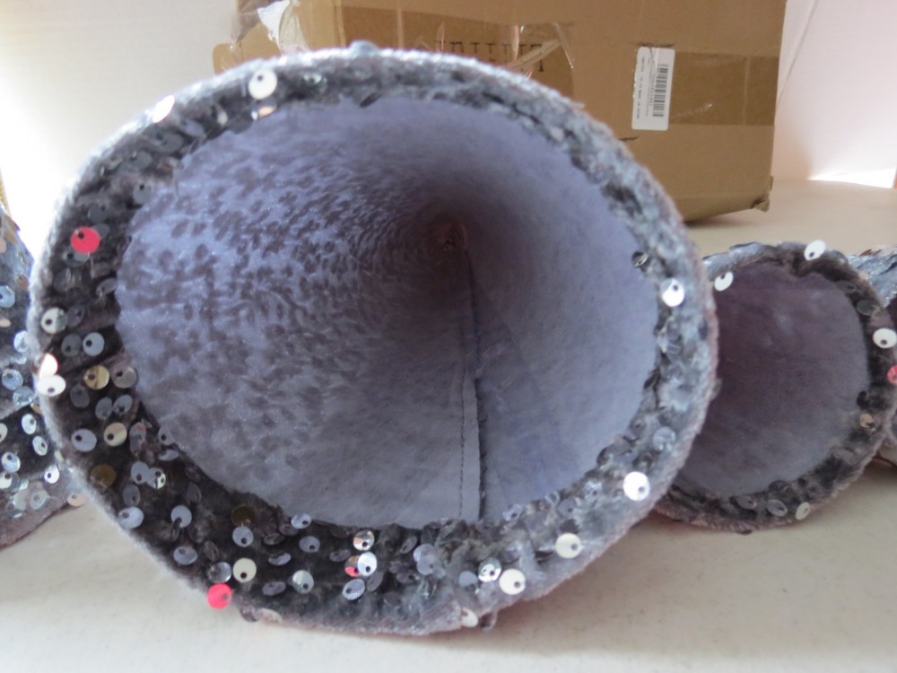 Blue Gray 8pc Sequence Table Decor Christmas Cone Trees