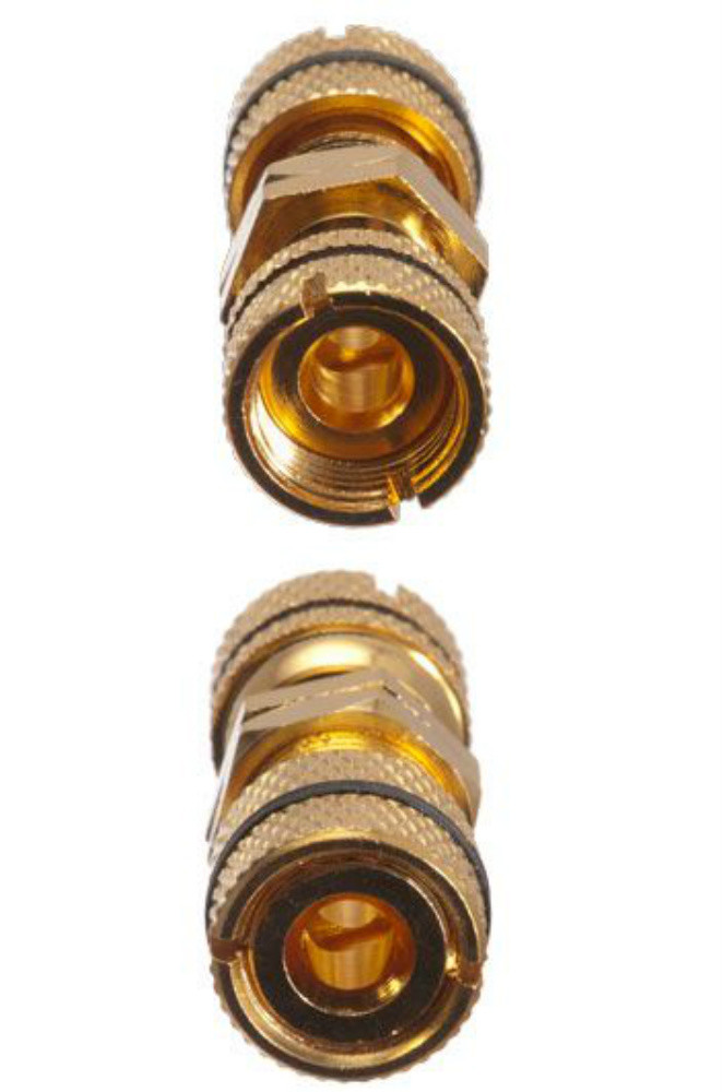 CE CNE79760 Binding Post and Banana Jack Panel Mount Adapter Black Band 2-Pack