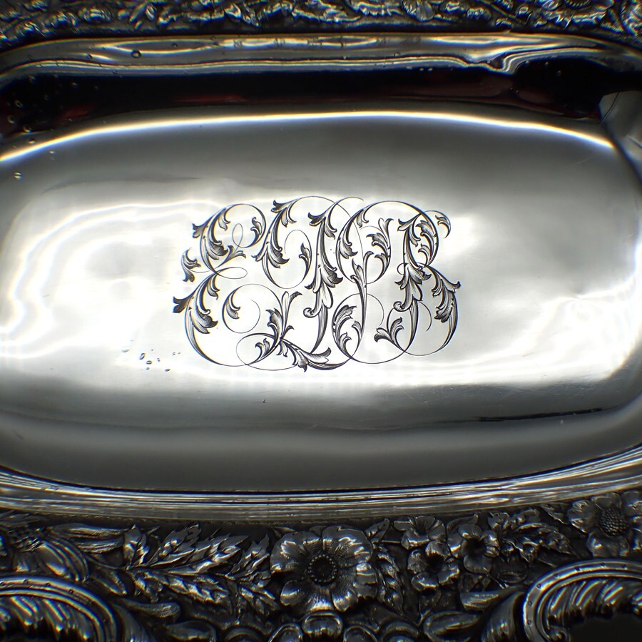 Repousse Serving Centerpiece Bowl Durgin Sterling Silver Mono EDB