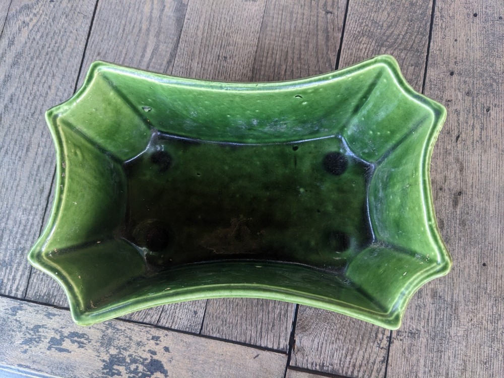 Vintage UPCO Solid Green Rectangular Planter #592