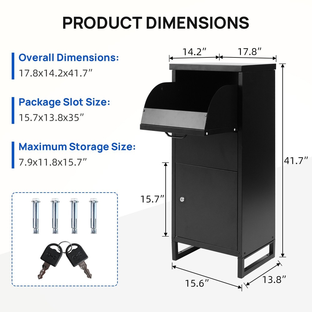 Outdoor Package Delivery Box for Outside Large Lockable Parcel Storage Drop Box