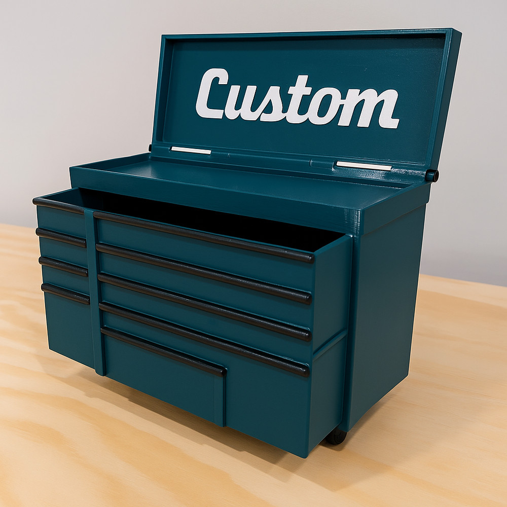 Mini Rolling Tool Box with Custom Text – Perfect Gift for Dad | Mini Storage Box
