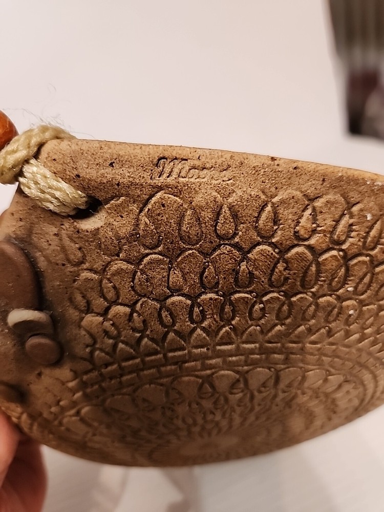 Handmade Fired Ceramic Canteen Decorative Inside Glazed Marked