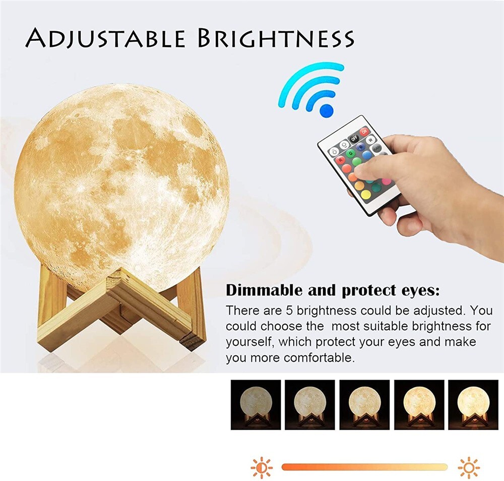 LED Night Light Moon Lamp Timeable Dimmable Rechargeable Bedside Table Lamp new