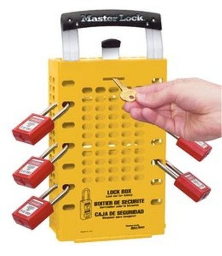 Master Lock 503Ylw Group Lockout Box,14 Locks Max,Yellow