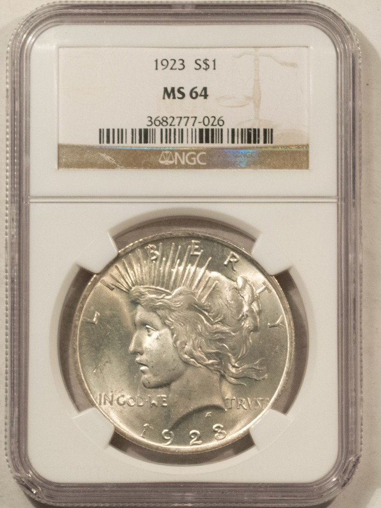 1923 $1 PEACE DOLLAR - NGC MS-64