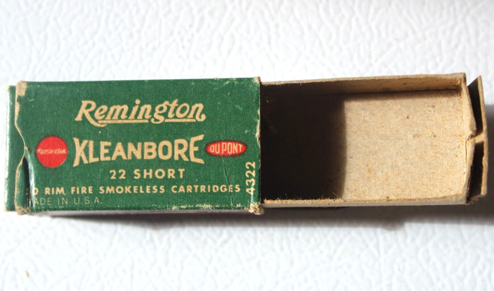 Vintage Remington Kleanbore .22 Short EMPTY Ammo Bullet Box