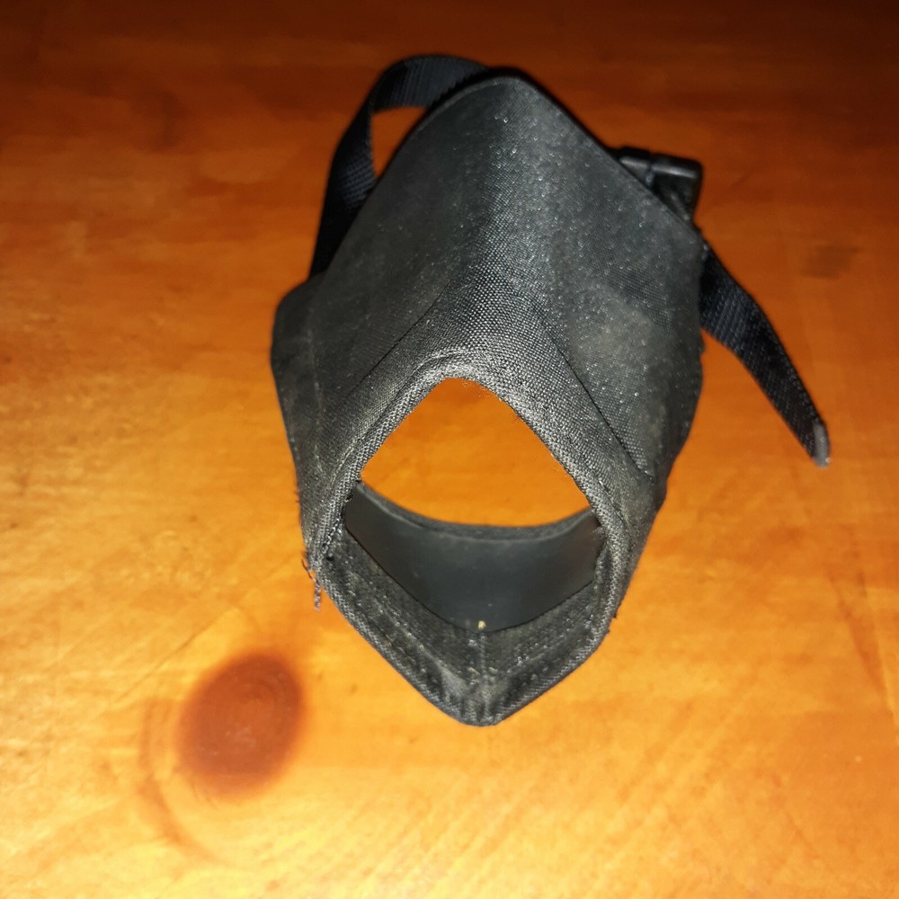 Black Pet Adjustable Dog Muzzle Fabric Nylon Comfortable Soft No Bark Bite Chew