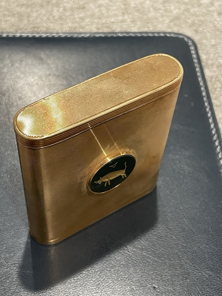 Authentic Antique Art Deco Dunhill 14k Solid Rose Gold Cigarette Case Cool! 82GR