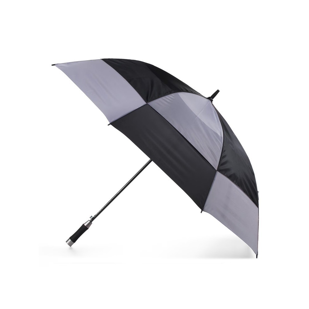 Auto Open Windproof Golf Umbrella with Vent Technology Sun Protection Black Gray