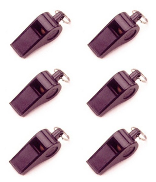 Long Range Small Black Plastic Whistle *** 6 Pack ***