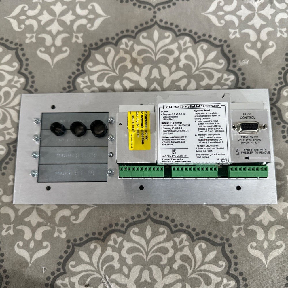 Extron Media Link MLC 226 IP AAP Secondary Control Panel