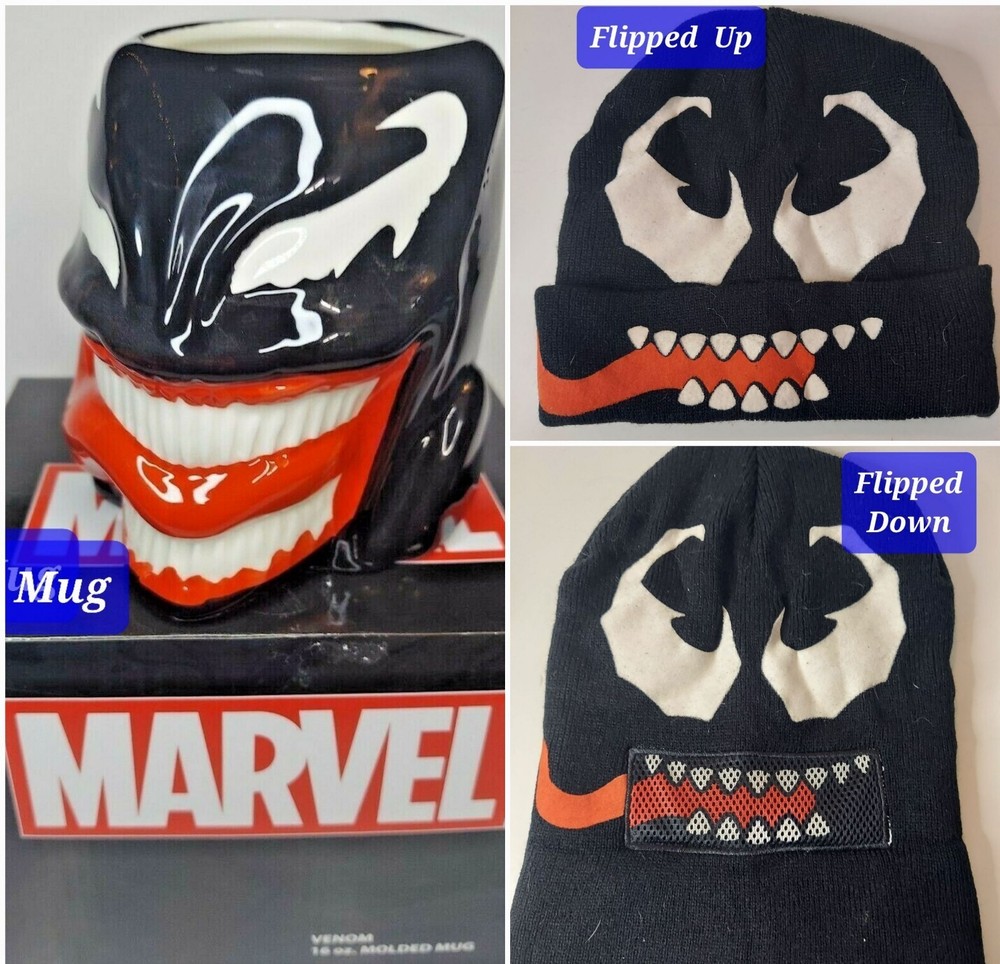 Venom *2 Pack* Beanie/"Hat" & 16 oz Coffee Mug from Marvel's Spiderman