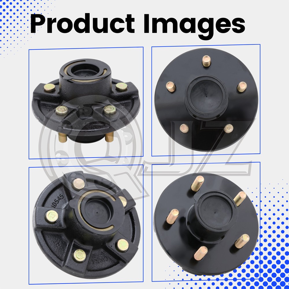 [2-Set] 3,500lb Trailer Axle Idler Kit 5 on 4.5" Pre-Greased with Hardware