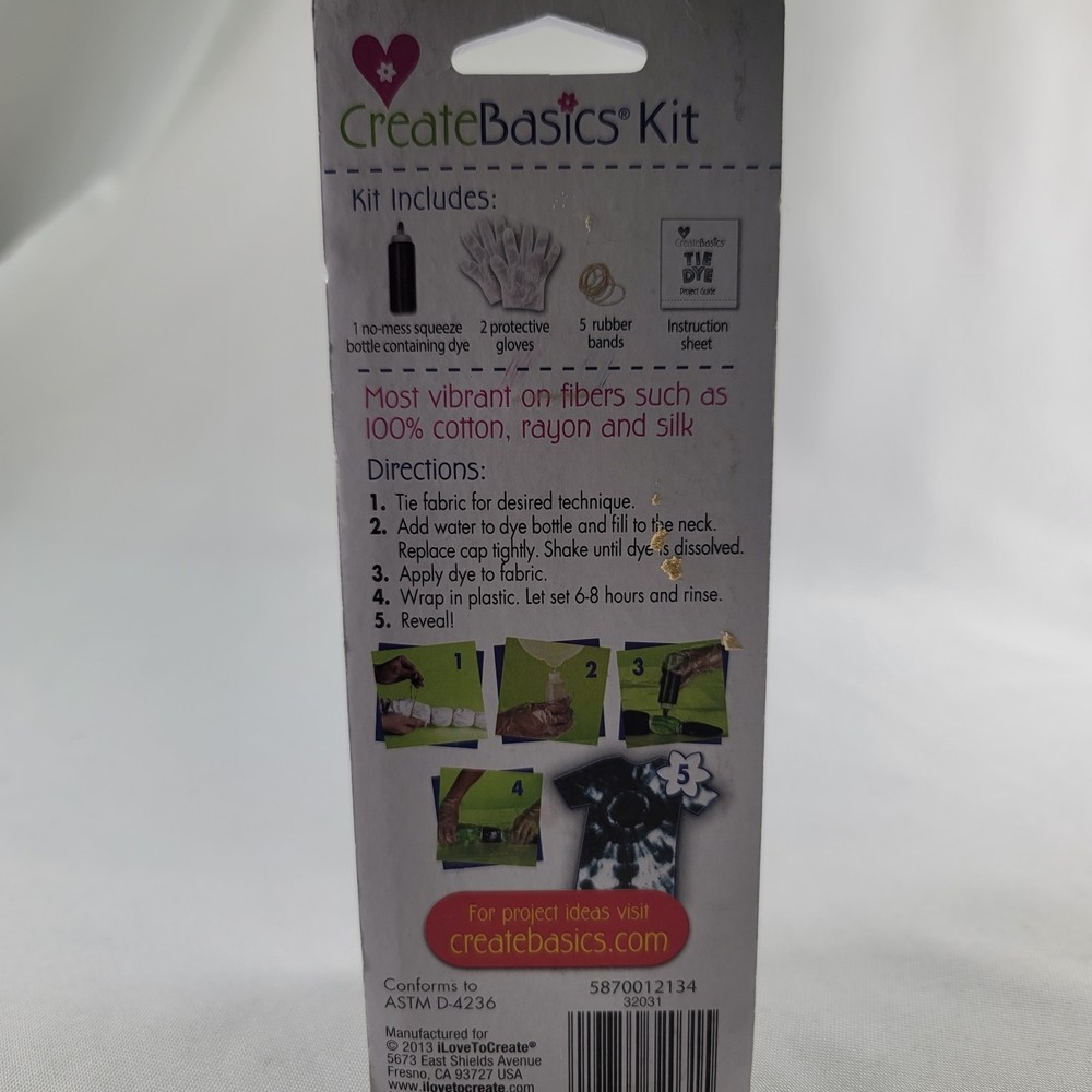 Create Basics Black Tie-Dye, 9 Pc Kit, Makes Up To 3 Projects!