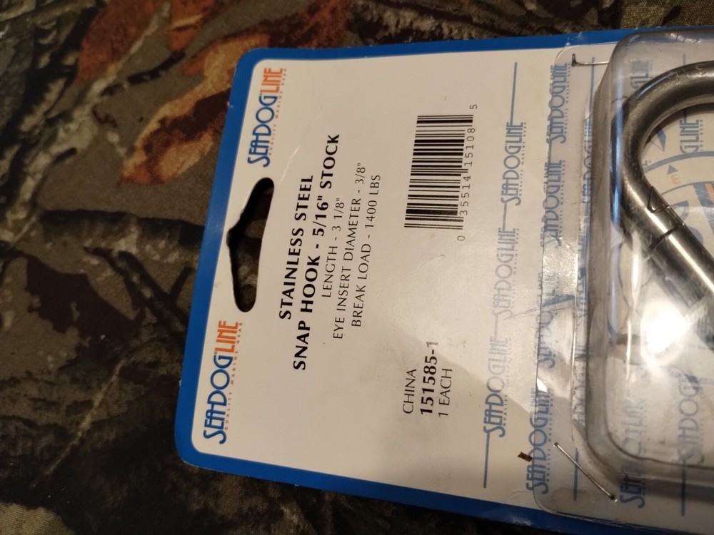 151585-1 S.S Snap Hook 5/16" Seadog