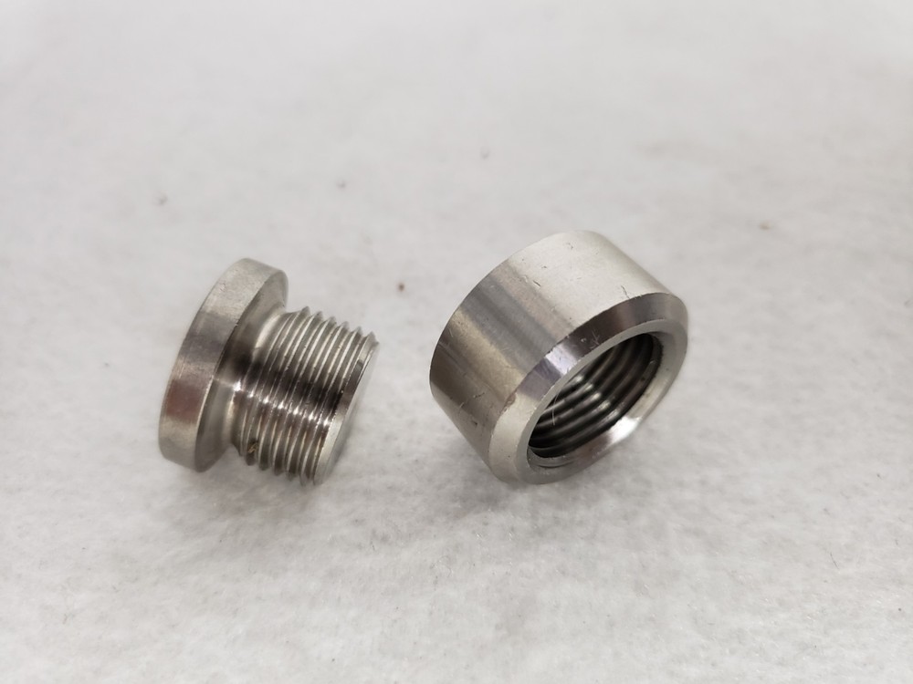 Oxygen Sensor O2 Weld on Stepped Nut & Cap Bung Kit M18*1.5 Thread S2P2