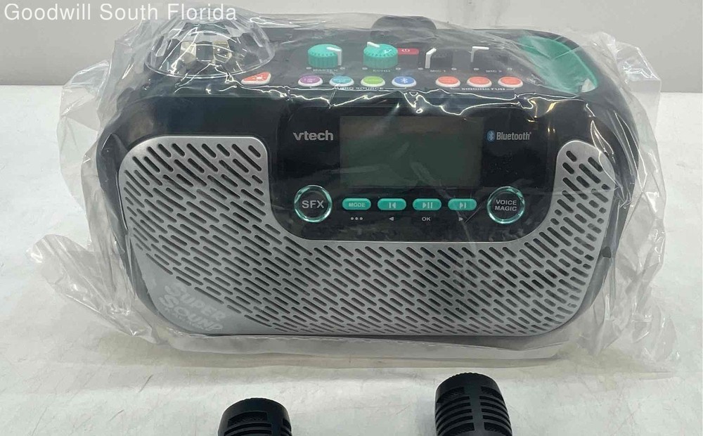 VTech Super Sound Black Bluetooth Dual Microphones Karaoke Machine System