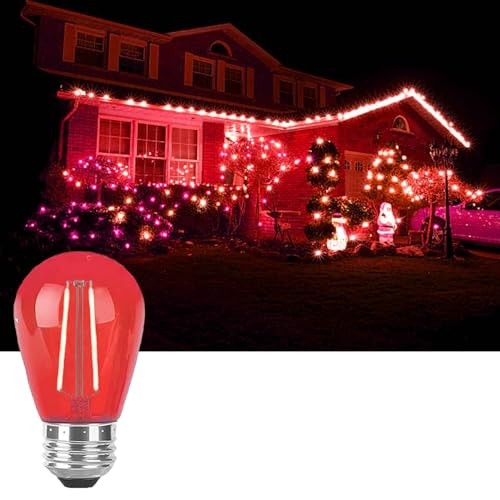 S14 Red LED Bulb Replacement LED Light Bulbs 2W Plastic Shatterproof Night
