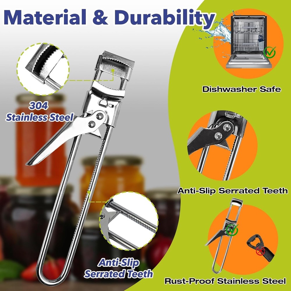 3-Pack Adjustable Stainless Steel Kitchen Jar Lid Opener Tool