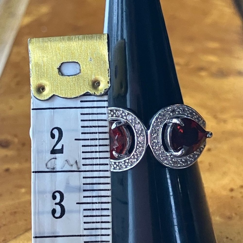 Red Labradorite Sterling Silver Ring Size 7