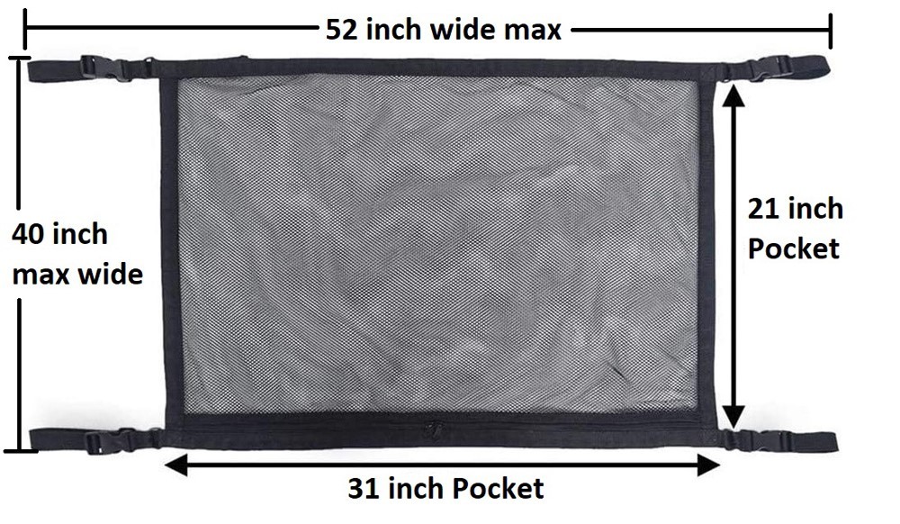 Fit Ford Double Layer Cargo Net Interior Ceiling Storage Rooftop Envelope Mesh