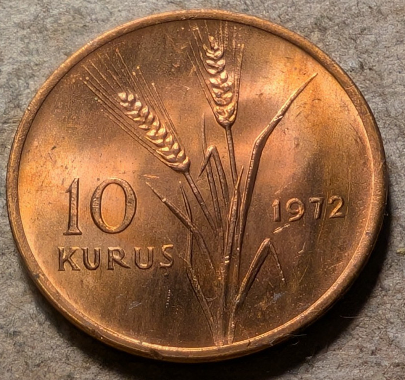 Turkey 10 kurus kurush  1972