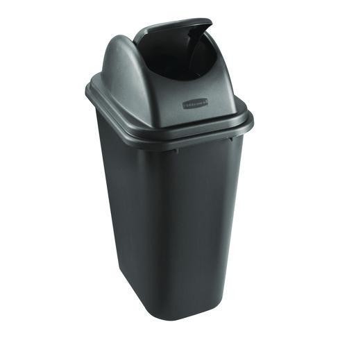 Rubbermaid Commercial Rectangular Free-Swinging Plastic Lids, Black