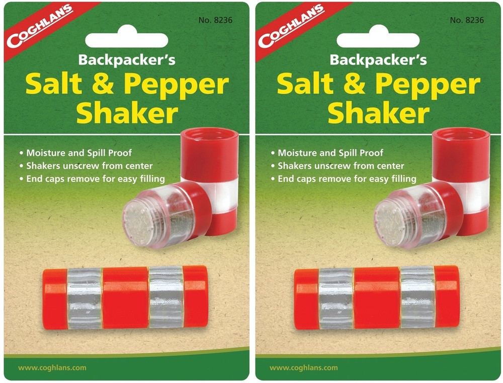Coghlan's Backpacker's Salt & Pepper Shaker Compact Spill Moisture Proof(2-Pack)
