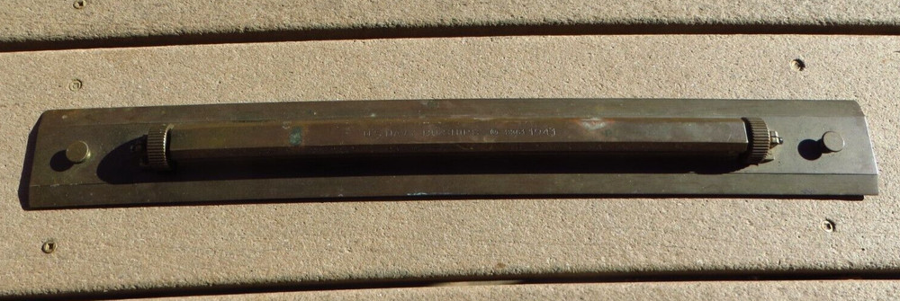 Nautical U.S. Navy Rolling Parallel Ruler Solid Bronze BU Ships 1942 WW2