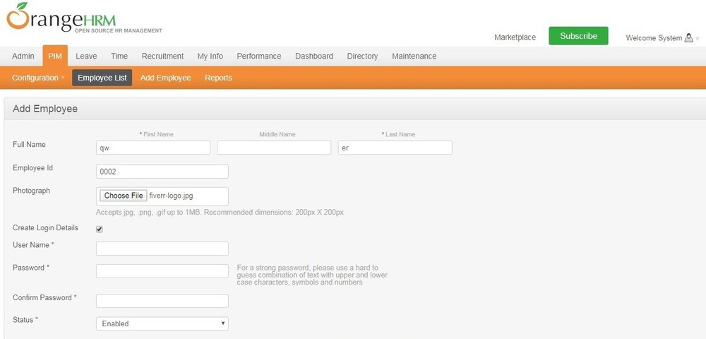 Human Resource Management Software Installation