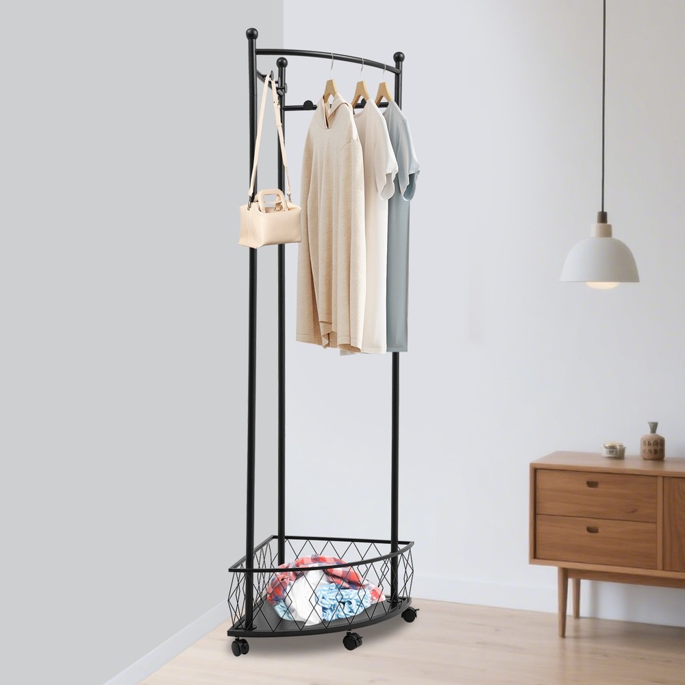 Corner Clothes Rack, Coat Storage Rack, Floor Standing Clothes Rack