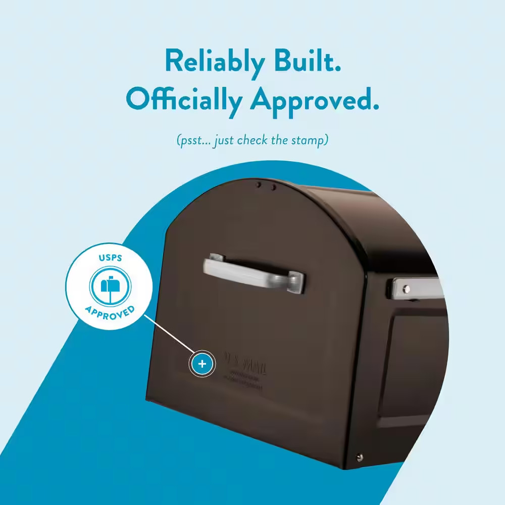 Centennial Rubbed Bronze, Extra Large, Steel, Post Mount Mailbox with Silver ...