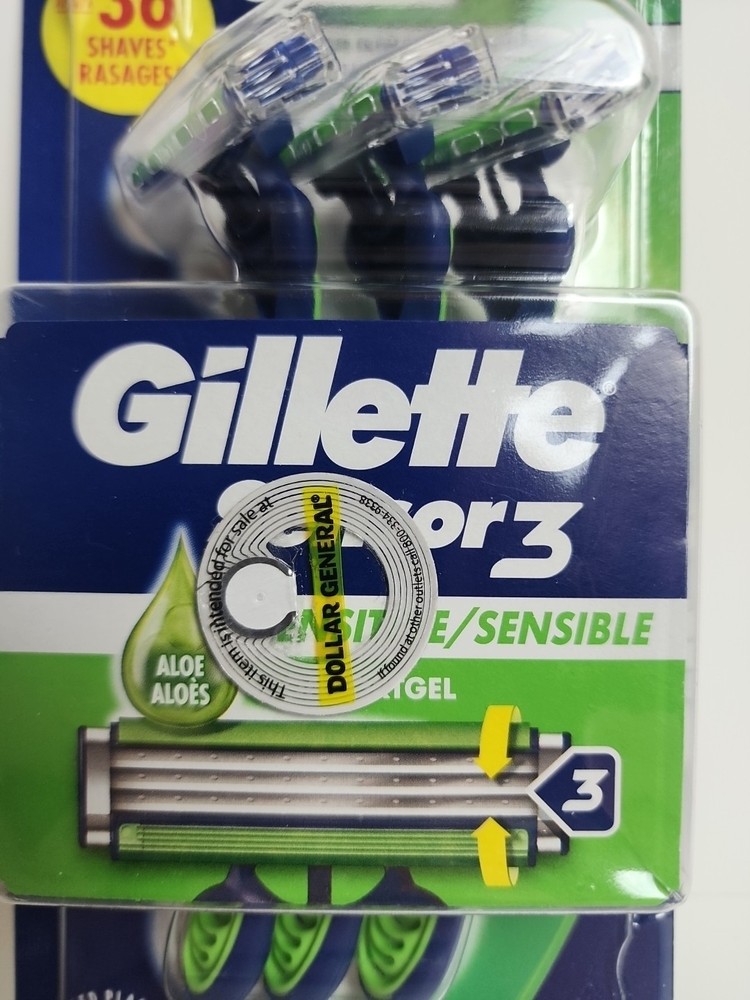 Gillette Sensor3 Men's Disposable Razor - 3 Blade - 3 ct