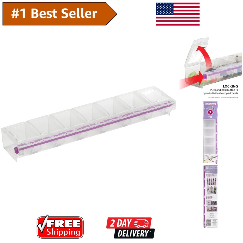 Portable Bead Organizer - 7 Transparent Locking Compartments for Craft Projects