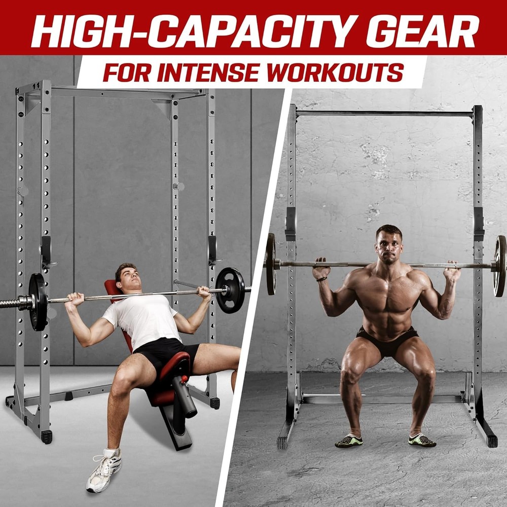 Heavy-Duty Power Rack J-Hooks & Attachments for Secure Barbell Support