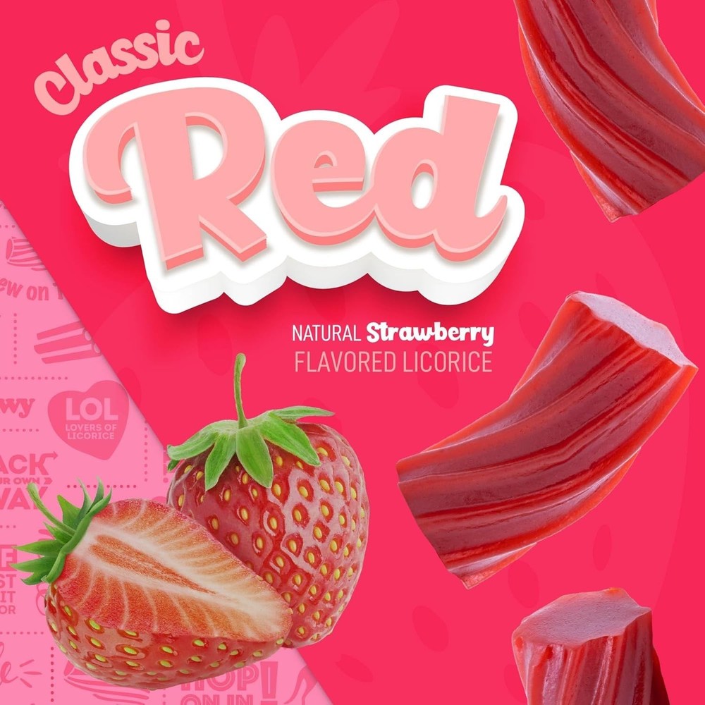 Australian Red Licorice Candy Twists, 24 oz, 2 Pack